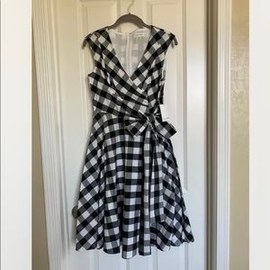 Calvin Klein fit and flare checkered dress size 4